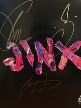 Waterparks Jinx vinyl record by Records on Records in blue colorway, autographed, with visible album cover artwork.