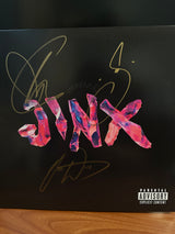 Autographed Waterparks “Jinx” vinyl record by Records on Records in blue colorway, featuring the album artwork.