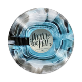 Blue, white, and black ripple vinyl LP of Pierce the Veil’s "Collide With the Sky" by Records on Records, with colorful record label.