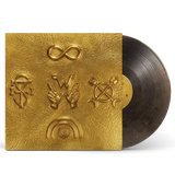 Weezer Artifact WZR.004 black gold vinyl LP with signed art card, featuring album artwork and collectible signed insert.